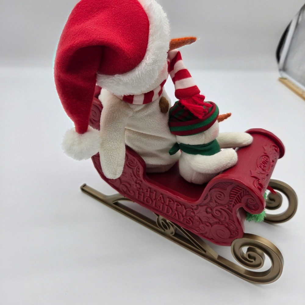 Hallmark Jingle Pals 2016 Animated Musical Snowman Sleigh Happy Holidays Plush - Picture 3 of 7